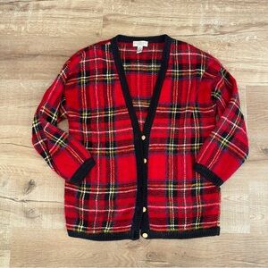 Vintage Red Plaid Cambridge Dry Goods Cardigan, M